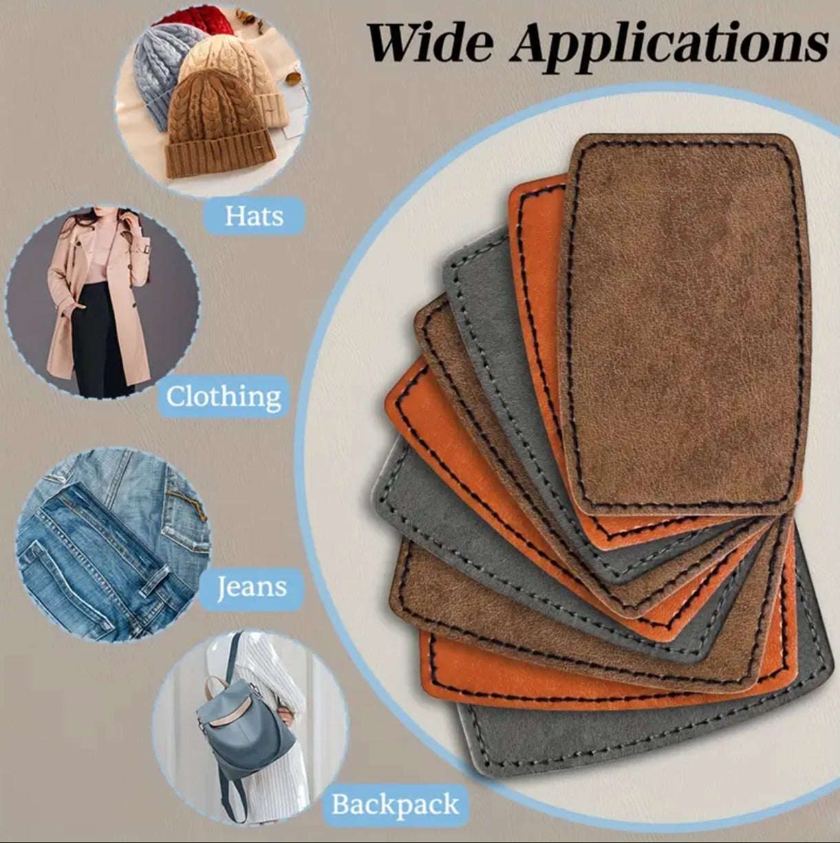 Faux leather patches
