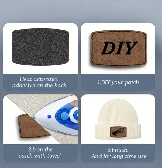 Faux leather patches